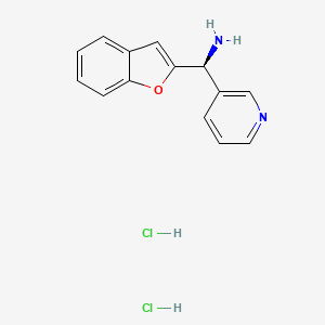 molecular formula C14H14Cl2N2O B2923576 (S)-1-Benzofuran-2-yl(pyridin-3-yl)methanamine;dihydrochloride CAS No. 2243501-25-7