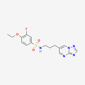 N-(3-([1,2,4]triazolo[1,5-a]pyrimidin-6-yl)propyl)-4-ethoxy-3-fluorobenzenesulfonamide