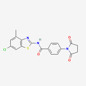 molecular formula C19H14ClN3O3S B2923580 N-(6-chloro-4-methyl-1,3-benzothiazol-2-yl)-4-(2,5-dioxopyrrolidin-1-yl)benzamide CAS No. 897617-98-0