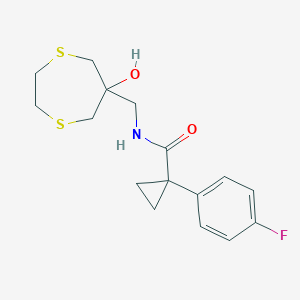 1-(4-Fluorophenyl)-N-[(6-hydroxy-1,4-dithiepan-6-yl)methyl]cyclopropane-1-carboxamide