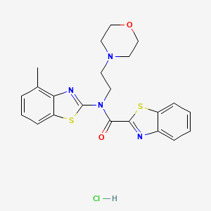 molecular formula C22H23ClN4O2S2 B2923586 N-(4-methylbenzo[d]thiazol-2-yl)-N-(2-morpholinoethyl)benzo[d]thiazole-2-carboxamide hydrochloride CAS No. 1216799-58-4