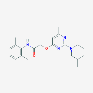 molecular formula C21H28N4O2 B2923594 N-(2,6-dimethylphenyl)-2-{[6-methyl-2-(3-methylpiperidin-1-yl)pyrimidin-4-yl]oxy}acetamide CAS No. 1226445-88-0