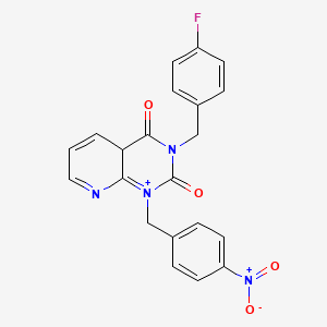 molecular formula C21H15FN4O4 B2923613 3-[(4-fluorophenyl)methyl]-1-[(4-nitrophenyl)methyl]-4aH-pyrido[2,3-d]pyrimidin-1-ium-2,4-dione CAS No. 2097858-32-5