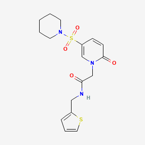 molecular formula C17H21N3O4S2 B2923616 2-[2-oxo-5-(piperidin-1-ylsulfonyl)pyridin-1(2H)-yl]-N-(2-thienylmethyl)acetamide CAS No. 1358439-33-4