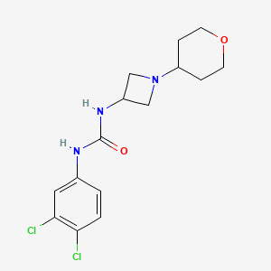molecular formula C15H19Cl2N3O2 B2923619 1-(3,4-Dichlorophenyl)-3-[1-(oxan-4-yl)azetidin-3-yl]urea CAS No. 2415489-88-0