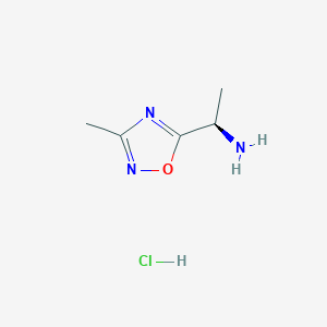 molecular formula C5H10ClN3O B2923626 (R)-1-(3-Methyl-1,2,4-oxadiazol-5-yl)ethanamine hydrochloride CAS No. 1225462-36-1