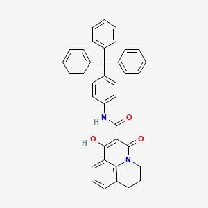 molecular formula C38H30N2O3 B2923627 7-hydroxy-5-oxo-N-(4-tritylphenyl)-2,3-dihydro-1H,5H-pyrido[3,2,1-ij]quinoline-6-carboxamide CAS No. 303987-30-6