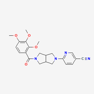 molecular formula C22H24N4O4 B2923630 6-[5-(2,3,4-Trimethoxybenzoyl)-octahydropyrrolo[3,4-c]pyrrol-2-yl]pyridine-3-carbonitrile CAS No. 2415630-34-9