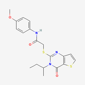 molecular formula C19H21N3O3S2 B2923631 2-{[3-(butan-2-yl)-4-oxo-3,4-dihydrothieno[3,2-d]pyrimidin-2-yl]sulfanyl}-N-(4-methoxyphenyl)acetamide CAS No. 1326884-02-9