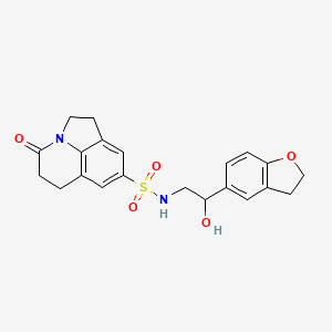 molecular formula C21H22N2O5S B2923632 N-[2-(2,3-Dihydro-1-benzofuran-5-yl)-2-hydroxyethyl]-11-oxo-1-azatricyclo[6.3.1.04,12]dodeca-4,6,8(12)-triene-6-sulfonamide CAS No. 1705041-77-5
