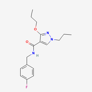molecular formula C17H22FN3O2 B2923638 N-(4-fluorobenzyl)-3-propoxy-1-propyl-1H-pyrazole-4-carboxamide CAS No. 1013765-28-0
