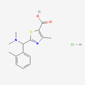 molecular formula C15H19ClN2O2S B2923639 2-[(二甲氨基)(2-甲基苯基)甲基]-4-甲基-1,3-噻唑-5-羧酸盐酸盐 CAS No. 1417634-08-2