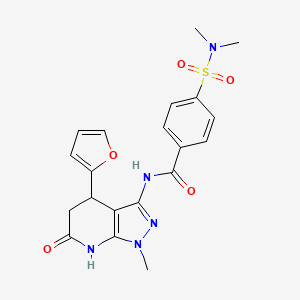4-(N,N-dimethylsulfamoyl)-N-(4-(furan-2-yl)-1-methyl-6-oxo-4,5,6,7-tetrahydro-1H-pyrazolo[3,4-b]pyridin-3-yl)benzamide