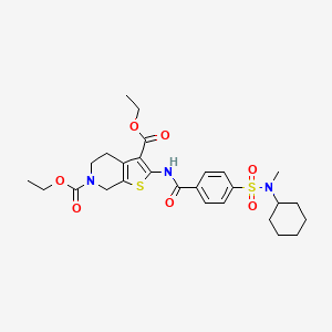 diethyl 2-(4-(N-cyclohexyl-N-methylsulfamoyl)benzamido)-4,5-dihydrothieno[2,3-c]pyridine-3,6(7H)-dicarboxylate