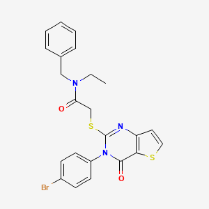 molecular formula C23H20BrN3O2S2 B2923751 N-benzyl-2-((3-(4-bromophenyl)-4-oxo-3,4-dihydrothieno[3,2-d]pyrimidin-2-yl)thio)-N-ethylacetamide CAS No. 1798671-96-1