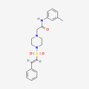 molecular formula C21H25N3O3S B2923891 N-(3-methylphenyl)-2-[4-[(E)-2-phenylethenyl]sulfonylpiperazin-1-yl]acetamide CAS No. 1241690-75-4