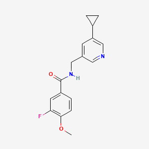 molecular formula C17H17FN2O2 B2923898 N-[(5-cyclopropylpyridin-3-yl)methyl]-3-fluoro-4-methoxybenzamide CAS No. 2034569-79-2