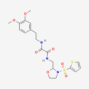 N1-(3,4-dimethoxyphenethyl)-N2-((3-(thiophen-2-ylsulfonyl)oxazolidin-2-yl)methyl)oxalamide