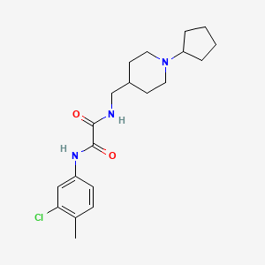 molecular formula C20H28ClN3O2 B2923927 N'-(3-chloro-4-methylphenyl)-N-[(1-cyclopentylpiperidin-4-yl)methyl]ethanediamide CAS No. 953200-66-3