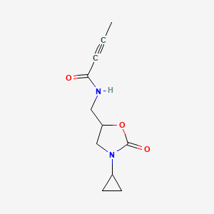 N-[(3-Cyclopropyl-2-oxo-1,3-oxazolidin-5-yl)methyl]but-2-ynamide