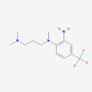 molecular formula C13H20F3N3 B2923994 N~1~-[3-(dimethylamino)propyl]-N~1~-methyl-4-(trifluoromethyl)benzene-1,2-diamine CAS No. 861881-24-5