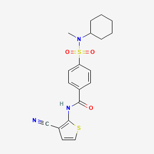 molecular formula C19H21N3O3S2 B2924005 N-(3-cyanothiophen-2-yl)-4-[cyclohexyl(methyl)sulfamoyl]benzamide CAS No. 865546-24-3