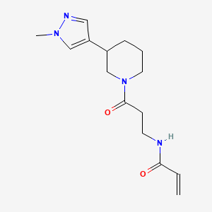 molecular formula C15H22N4O2 B2924012 N-[3-[3-(1-Methylpyrazol-4-yl)piperidin-1-yl]-3-oxopropyl]prop-2-enamide CAS No. 2198569-72-9