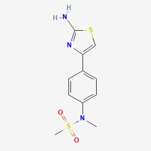 molecular formula C11H13N3O2S2 B2924014 N-[4-(2-amino-1,3-thiazol-4-yl)phenyl]-N-methylmethanesulfonamide CAS No. 852388-68-2