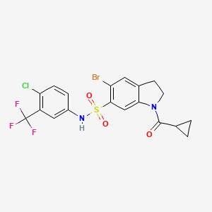 molecular formula C19H15BrClF3N2O3S B2924021 Indophagolin 
