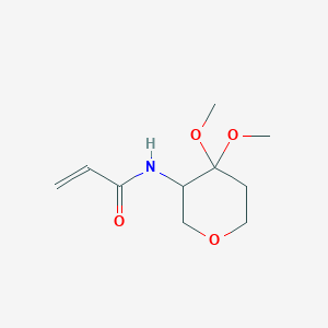 molecular formula C10H17NO4 B2924045 N-(4,4-Dimethoxyoxan-3-yl)prop-2-enamide CAS No. 2411193-71-8