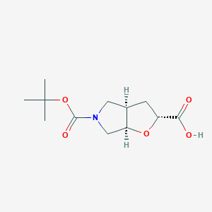 molecular formula C12H19NO5 B2924077 Rel-(2r,3ar,6ar)-5-(tert-butoxycarbonyl)hexahydro-2h-furo[2,3-c]pyrrole-2-carboxylic acid CAS No. 1391733-09-7
