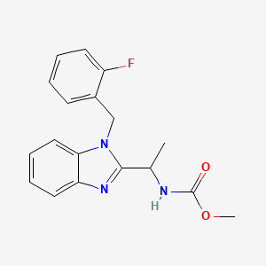 molecular formula C18H18FN3O2 B2924081 methyl {1-[1-(2-fluorobenzyl)-1H-benzimidazol-2-yl]ethyl}carbamate CAS No. 923202-00-0