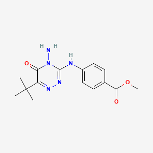 molecular formula C15H19N5O3 B2924096 Methyl 4-((4-amino-6-(tert-butyl)-5-oxo-4,5-dihydro-1,2,4-triazin-3-yl)amino)benzoate CAS No. 540771-15-1