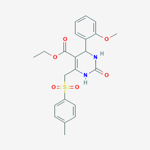 Ethyl 4-(2-methoxyphenyl)-6-{[(4-methylphenyl)sulfonyl]methyl}-2-oxo-1,2,3,4-tetrahydropyrimidine-5-carboxylate