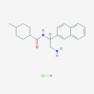 N-(2-Amino-1-naphthalen-2-ylethyl)-4-methylcyclohexane-1-carboxamide;hydrochloride