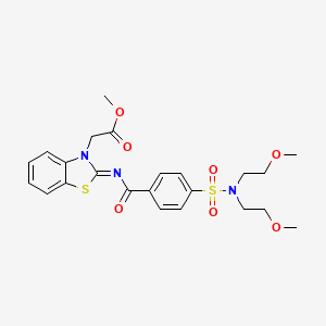 (Z)-methyl 2-(2-((4-(N,N-bis(2-methoxyethyl)sulfamoyl)benzoyl)imino)benzo[d]thiazol-3(2H)-yl)acetate