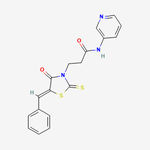 3-(5-Benzylidene-4-oxo-2-thioxo-thiazolidin-3-yl)-N-pyridin-3-yl-propionamide