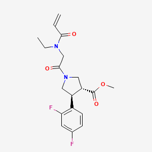 molecular formula C19H22F2N2O4 B2924128 Methyl (3R,4S)-4-(2,4-difluorophenyl)-1-[2-[ethyl(prop-2-enoyl)amino]acetyl]pyrrolidine-3-carboxylate CAS No. 2361724-65-2