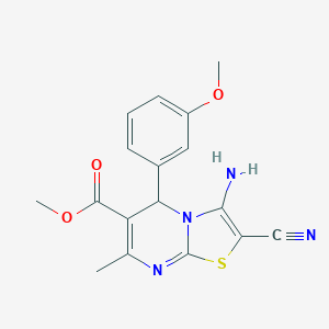 molecular formula C17H16N4O3S B292413 methyl 3-amino-2-cyano-5-(3-methoxyphenyl)-7-methyl-5H-[1,3]thiazolo[3,2-a]pyrimidine-6-carboxylate 