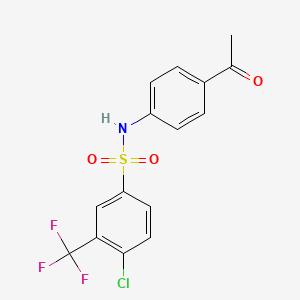 molecular formula C15H11ClF3NO3S B2924137 N-(4-acetylphenyl)-4-chloro-3-(trifluoromethyl)benzenesulfonamide CAS No. 690961-80-9