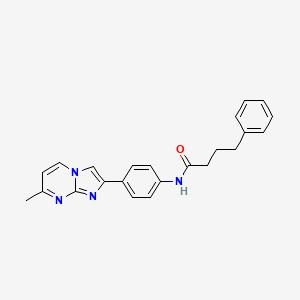 molecular formula C23H22N4O B2924181 N-(4-{7-methylimidazo[1,2-a]pyrimidin-2-yl}phenyl)-4-phenylbutanamide CAS No. 923112-89-4