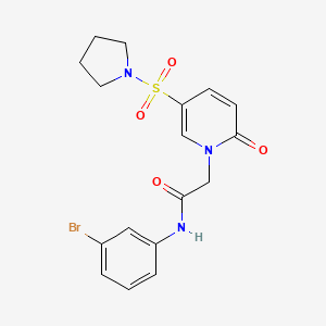 molecular formula C17H18BrN3O4S B2924240 N-(3-bromophenyl)-2-[2-oxo-5-(pyrrolidine-1-sulfonyl)-1,2-dihydropyridin-1-yl]acetamide CAS No. 949779-92-4