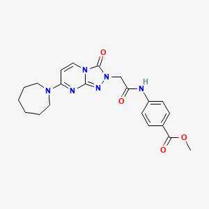 molecular formula C21H24N6O4 B2924258 methyl 4-{2-[7-(azepan-1-yl)-3-oxo-2H,3H-[1,2,4]triazolo[4,3-a]pyrimidin-2-yl]acetamido}benzoate CAS No. 1251558-47-0