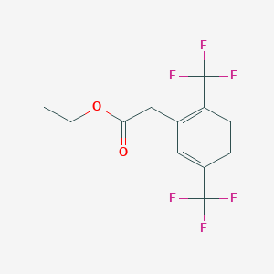 molecular formula C12H10F6O2 B2924312 Ethyl 2-[2,5-bis(trifluoromethyl)phenyl]acetate CAS No. 1260877-04-0