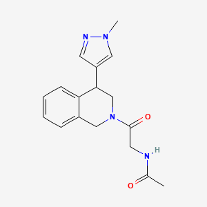 molecular formula C17H20N4O2 B2924337 N-{2-[4-(1-methyl-1H-pyrazol-4-yl)-1,2,3,4-tetrahydroisoquinolin-2-yl]-2-oxoethyl}acetamide CAS No. 2309774-11-4