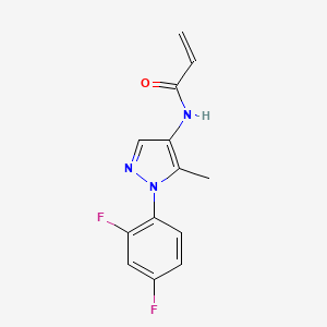 molecular formula C13H11F2N3O B2924338 N-[1-(2,4-Difluorophenyl)-5-methylpyrazol-4-yl]prop-2-enamide CAS No. 2361638-07-3