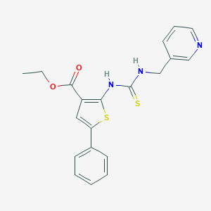 molecular formula C20H19N3O2S2 B292434 ethyl 5-phenyl-2-{[(pyridin-3-ylmethyl)carbamothioyl]amino}thiophene-3-carboxylate 
