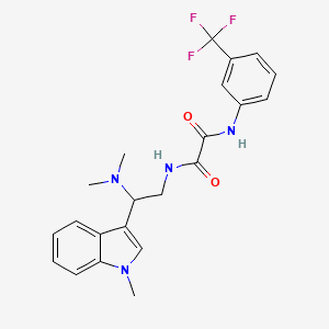 molecular formula C22H23F3N4O2 B2924342 N-[2-(dimethylamino)-2-(1-methyl-1H-indol-3-yl)ethyl]-N'-[3-(trifluoromethyl)phenyl]ethanediamide CAS No. 1091449-07-8