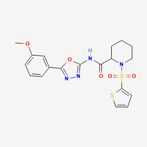 molecular formula C19H20N4O5S2 B2924408 N-(5-(3-methoxyphenyl)-1,3,4-oxadiazol-2-yl)-1-(thiophen-2-ylsulfonyl)piperidine-2-carboxamide CAS No. 1098689-60-1
