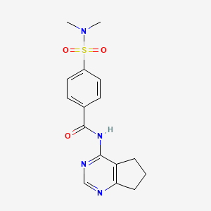 molecular formula C16H18N4O3S B2924413 N-{5H,6H,7H-cyclopenta[d]pyrimidin-4-yl}-4-(dimethylsulfamoyl)benzamide CAS No. 946202-12-6